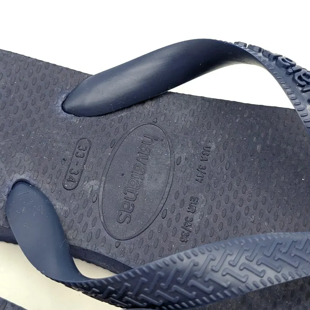 Havaianas Flip Flop Thong Sandals Unisex Kids' Navy Blue Size US3/4Y EU35/36